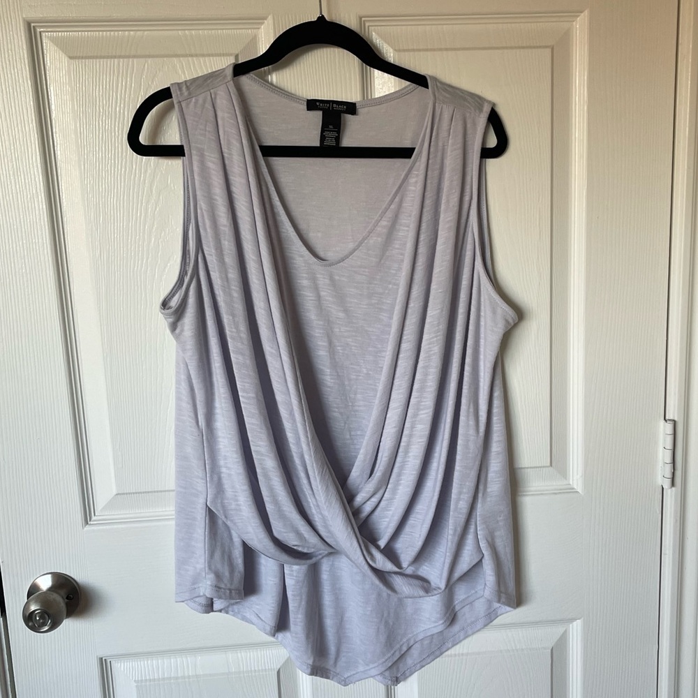 White House Black Market lilac cotton sleeveless blouse